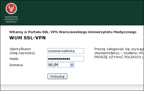 Logowanie do SSL-VPN